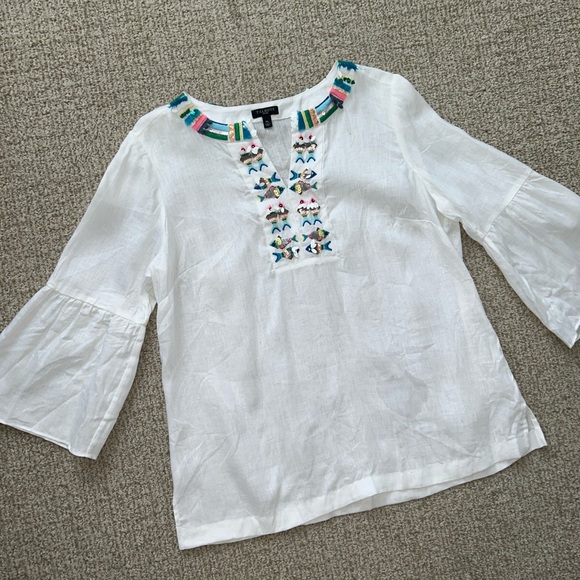 Talbots Tops - NWOT Talbots embellished linen blouse